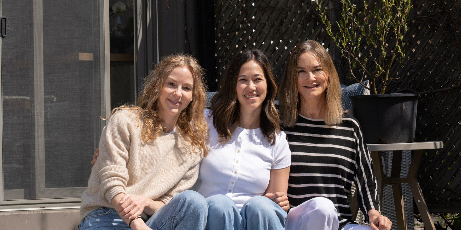 jaime hackett and erin prohaska, founders of stay bite free, post with graydon moffat, founder of graydon skincare